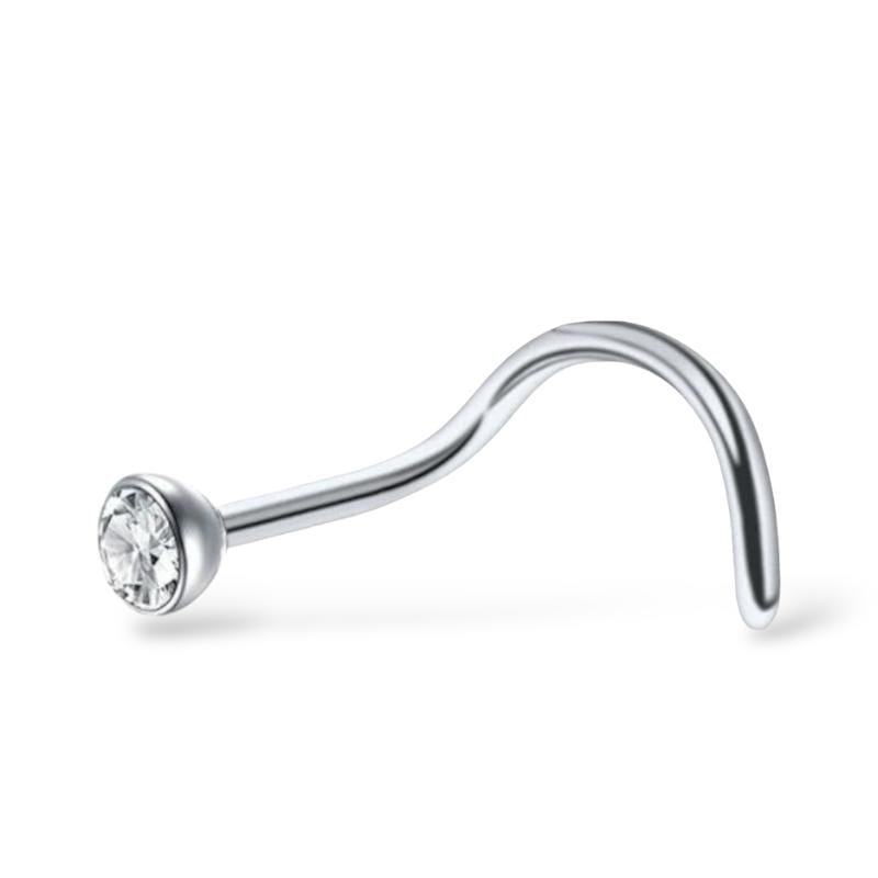 Pygmäen-Ohrring mit klarem Zirkonia aus 316L-Stahl