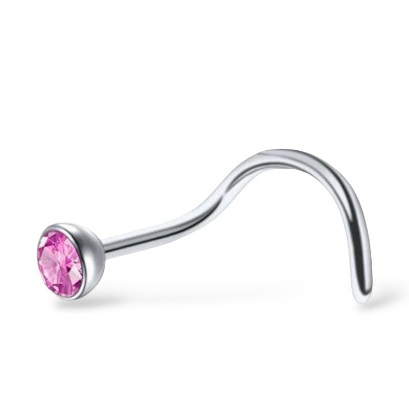 Pygmäenarmband mit rosa Zirkonia aus 316L-Stahl