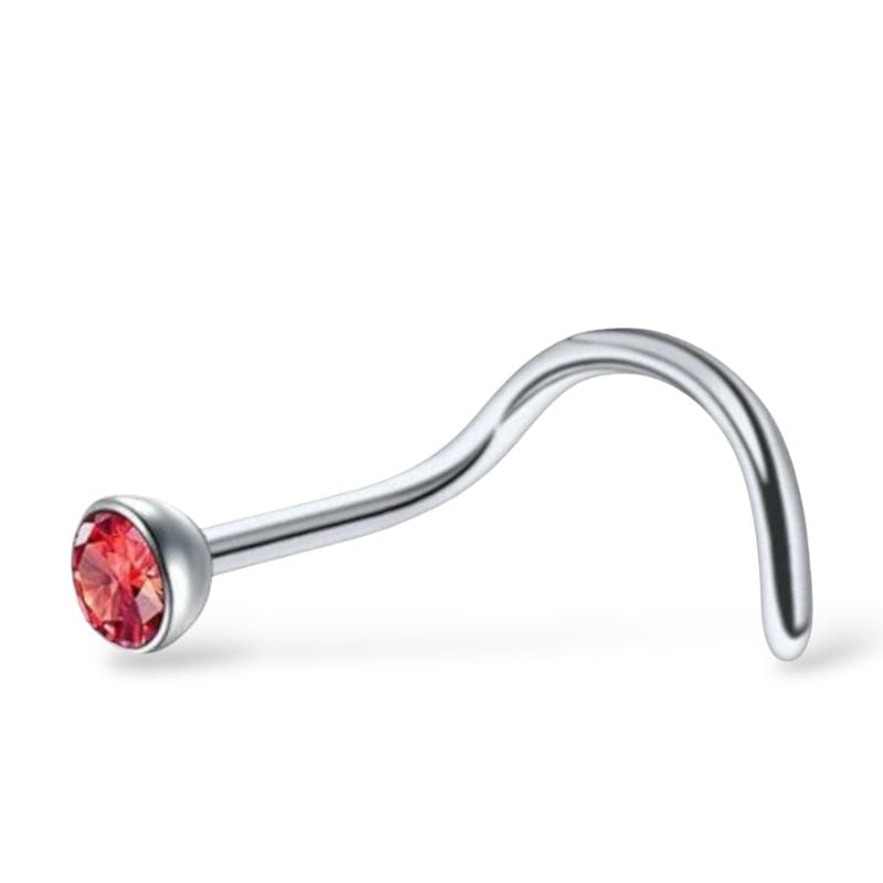 Pygmäenarmband mit rotem Zirkonia aus 316L-Stahl