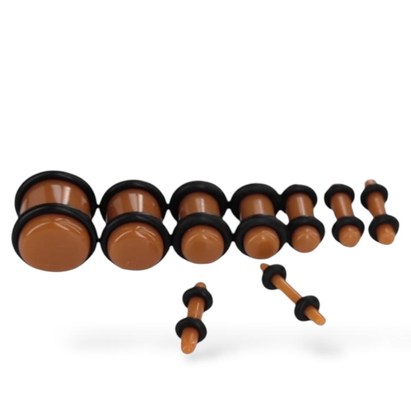Zestaw brązowych plugów w rozmiarach 1,6-10mm