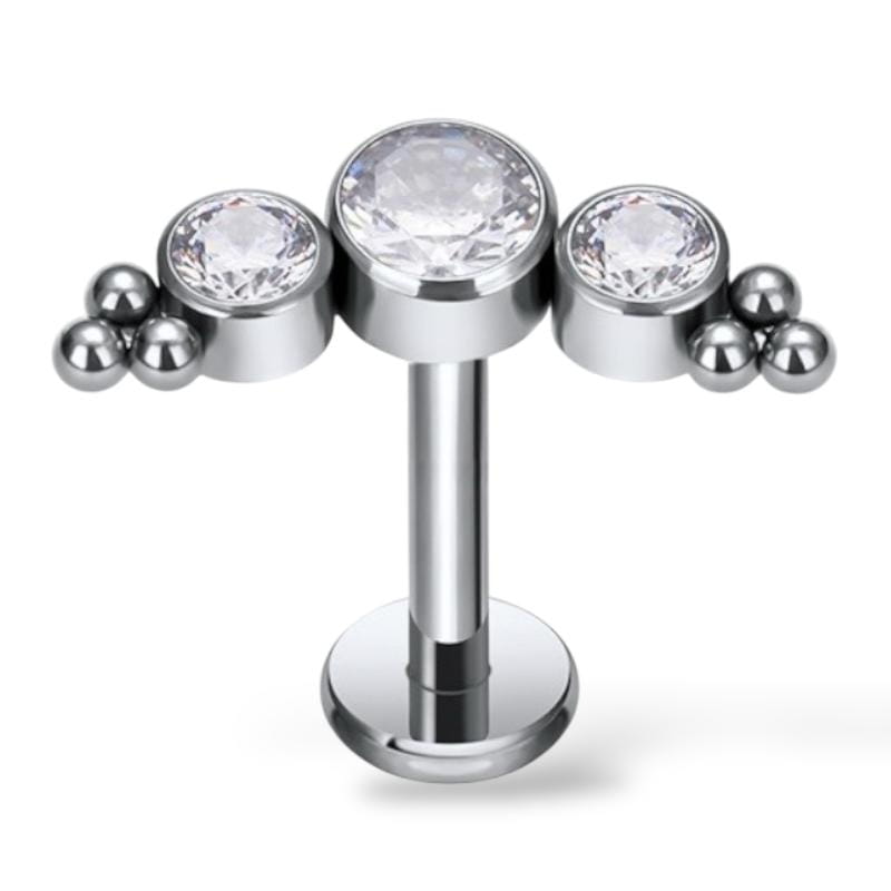 Ohrring aus Titan mit Zirkonia und Kugeln