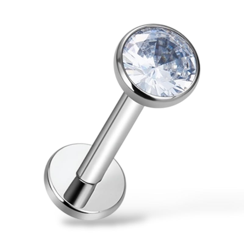 Labret aus Titan mit Zirkonia
