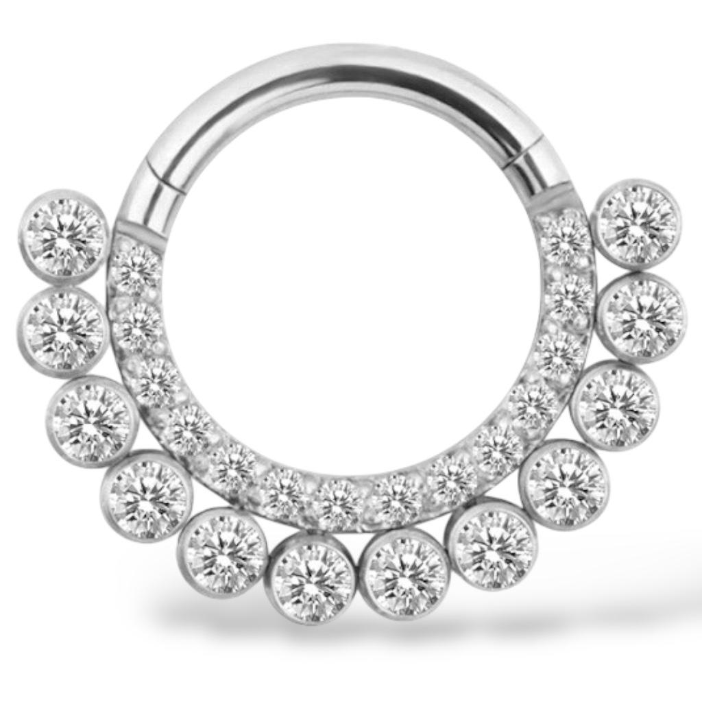 Clicker aus Titansilber mit Zirkonia