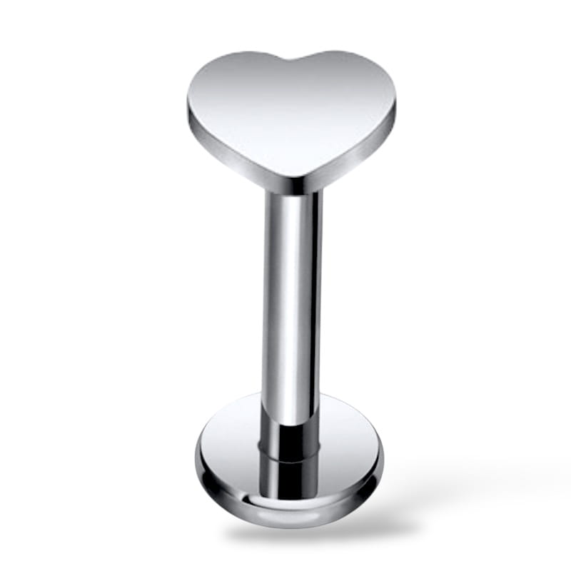 Labret aus Titan mit Herz