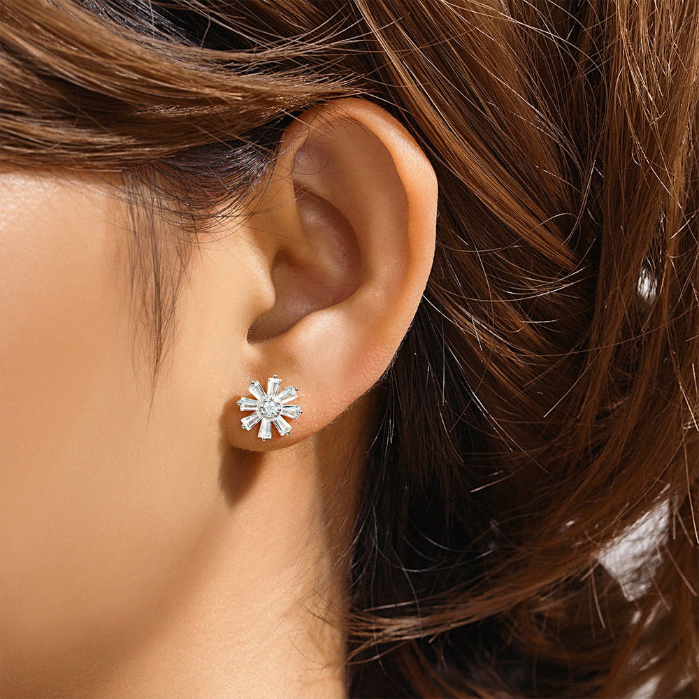 Blumenförmiges Labret aus Silber – 925er Silber