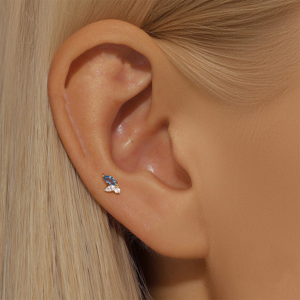 Schmetterlings-Labret mit Zirkonia – Silber 925