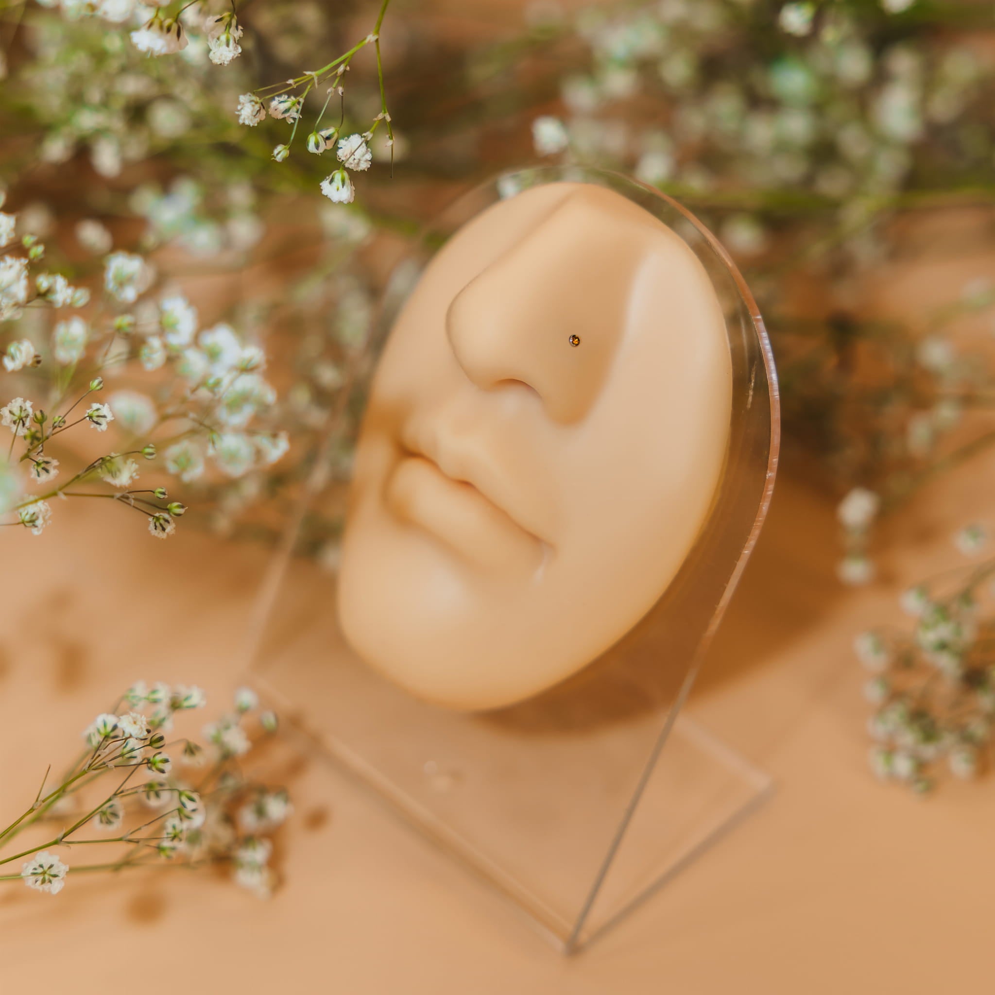 Pygmäenarmband mit orangefarbenem Zirkonia aus 316L-Stahl