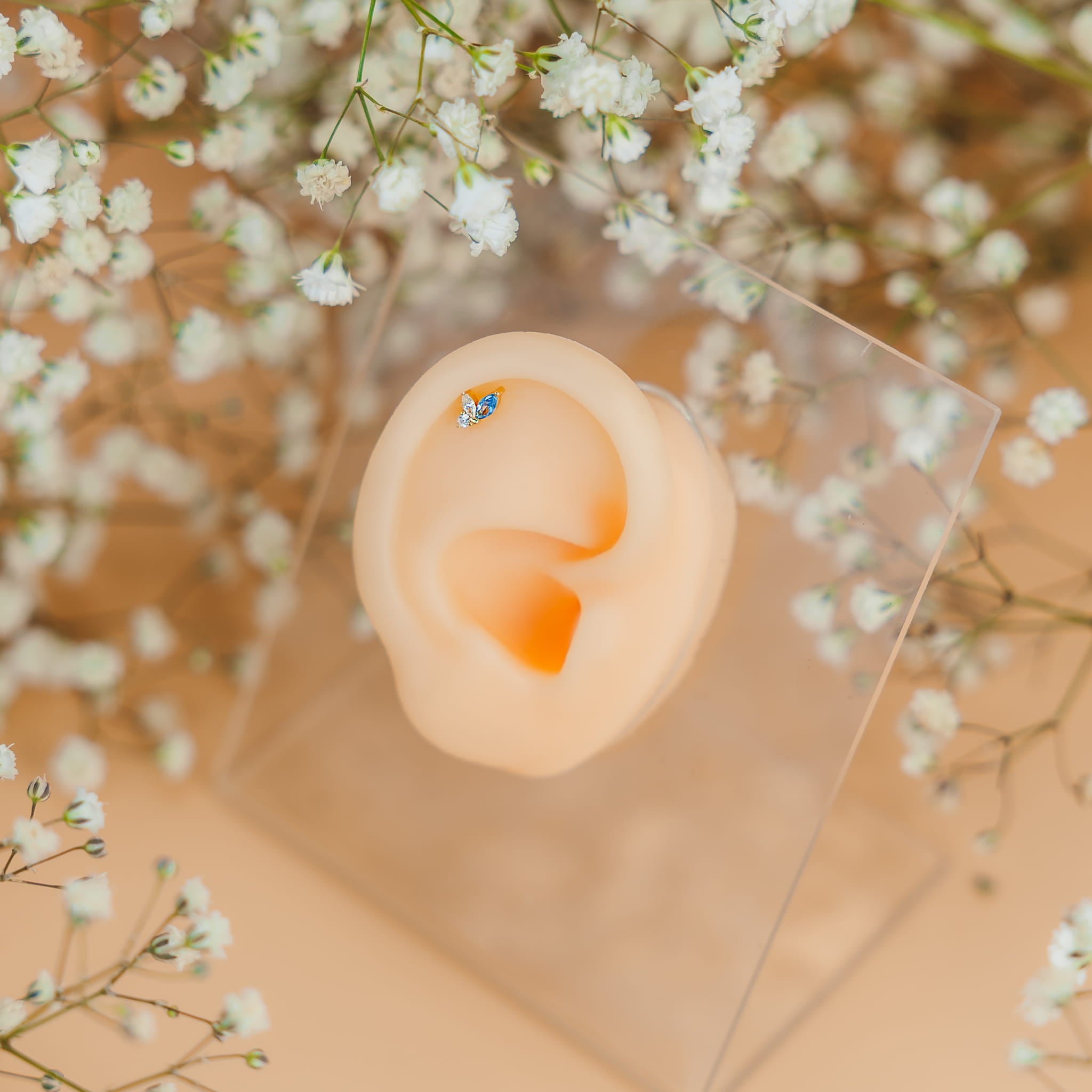 Schmetterlings-Labret mit Zirkonia – Silber 925