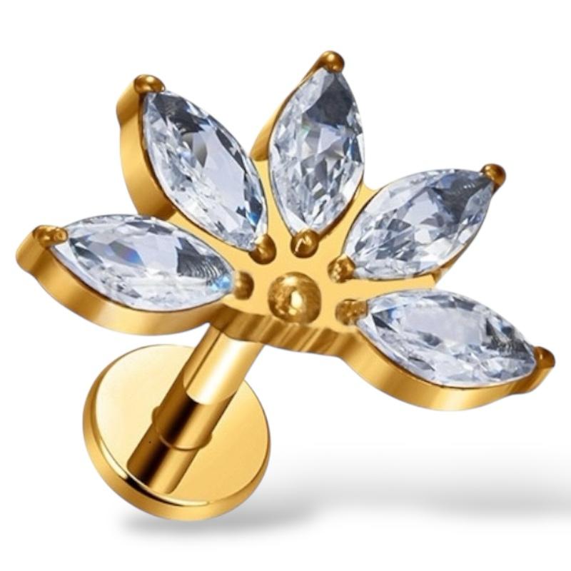 Blumen-Labret aus Titan