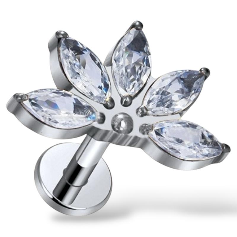 Blumen-Labret aus Titan