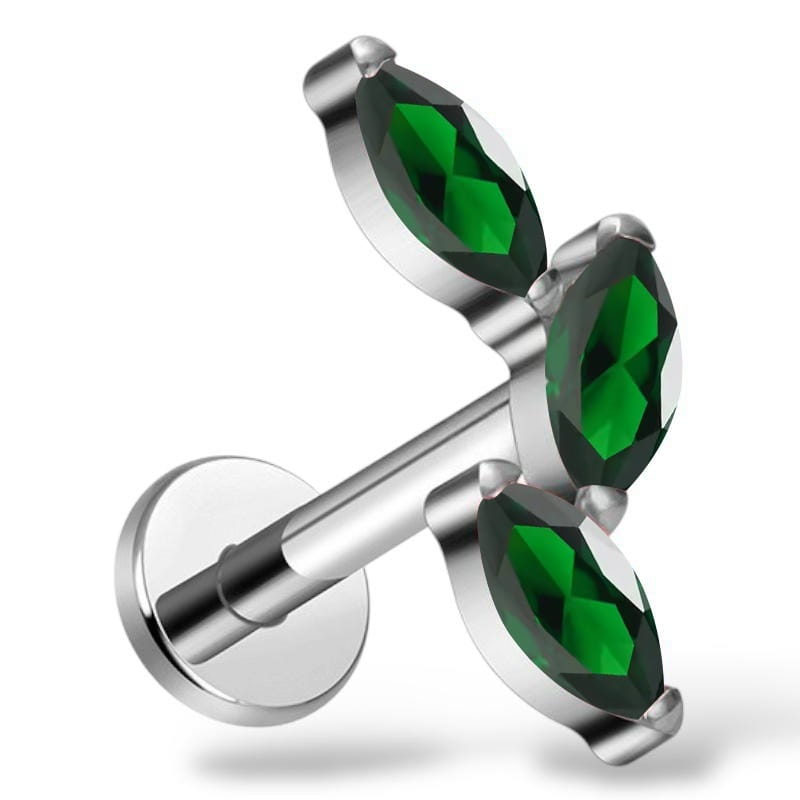 Dekorativer Ohrring aus Titansilber mit Zirkonia