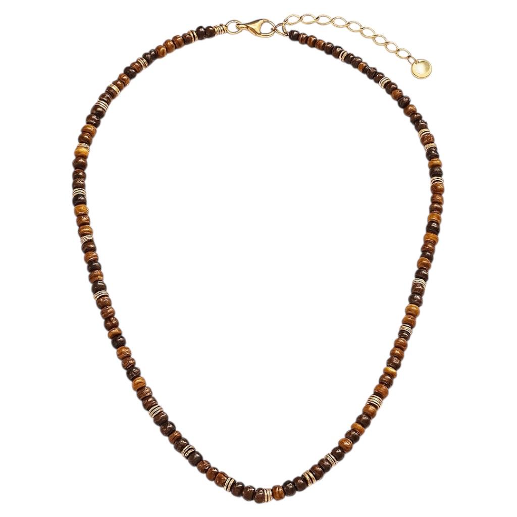 Naszyjnik tygrysie oko męski