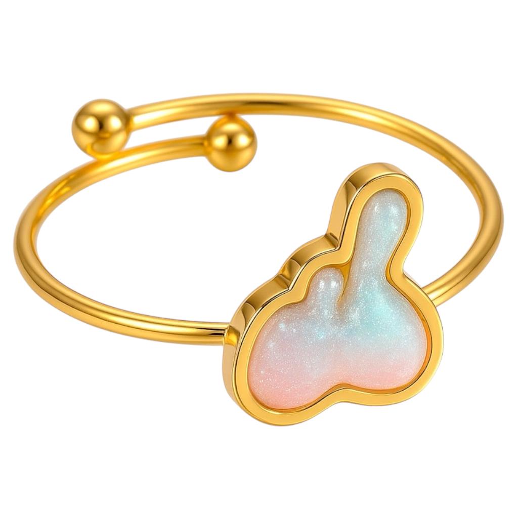 Pierścionek złoty pastelowy