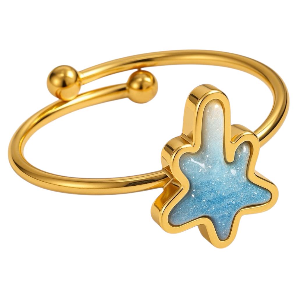 Pierścionek złota pastelowa gwiazda