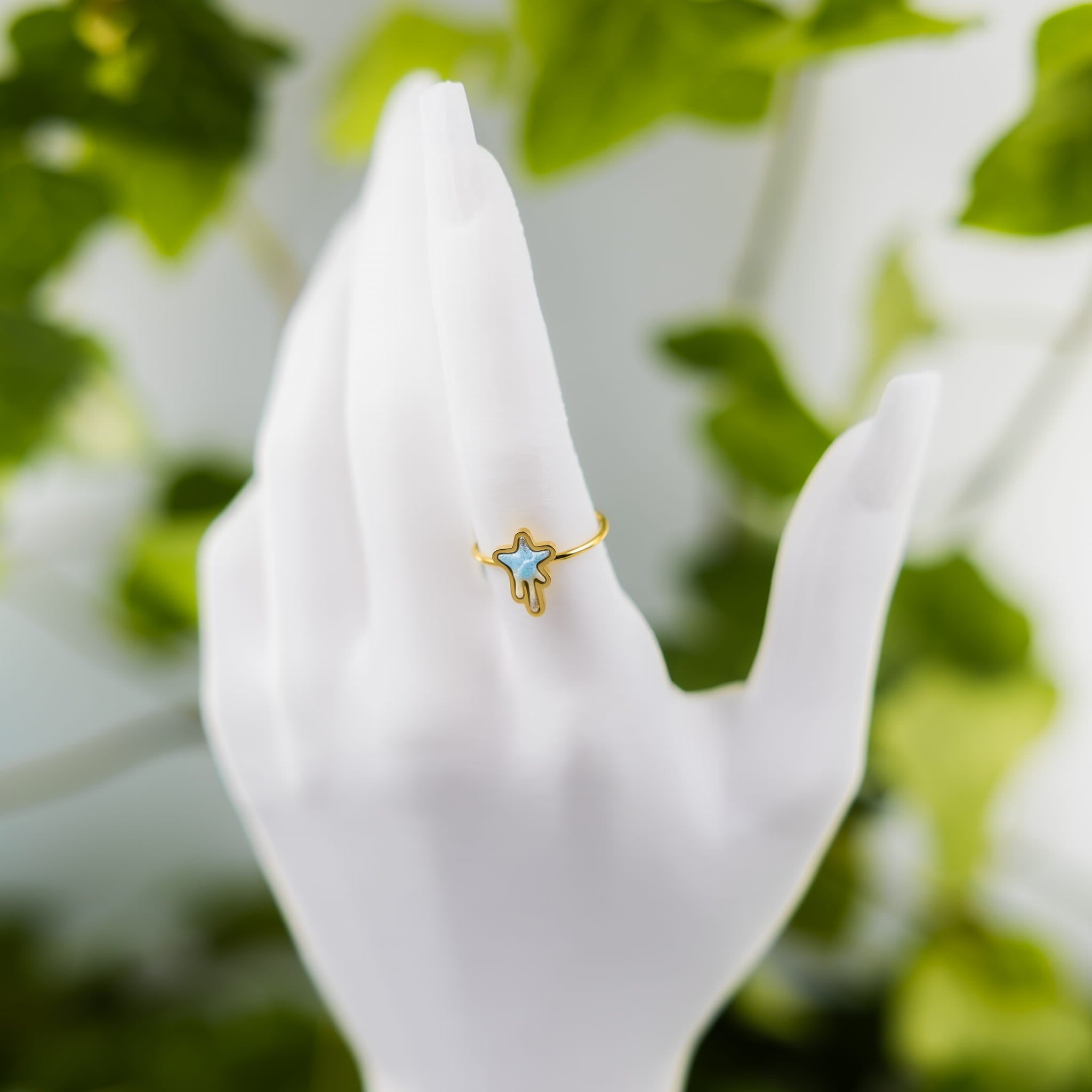 Pierścionek złota pastelowa gwiazda
