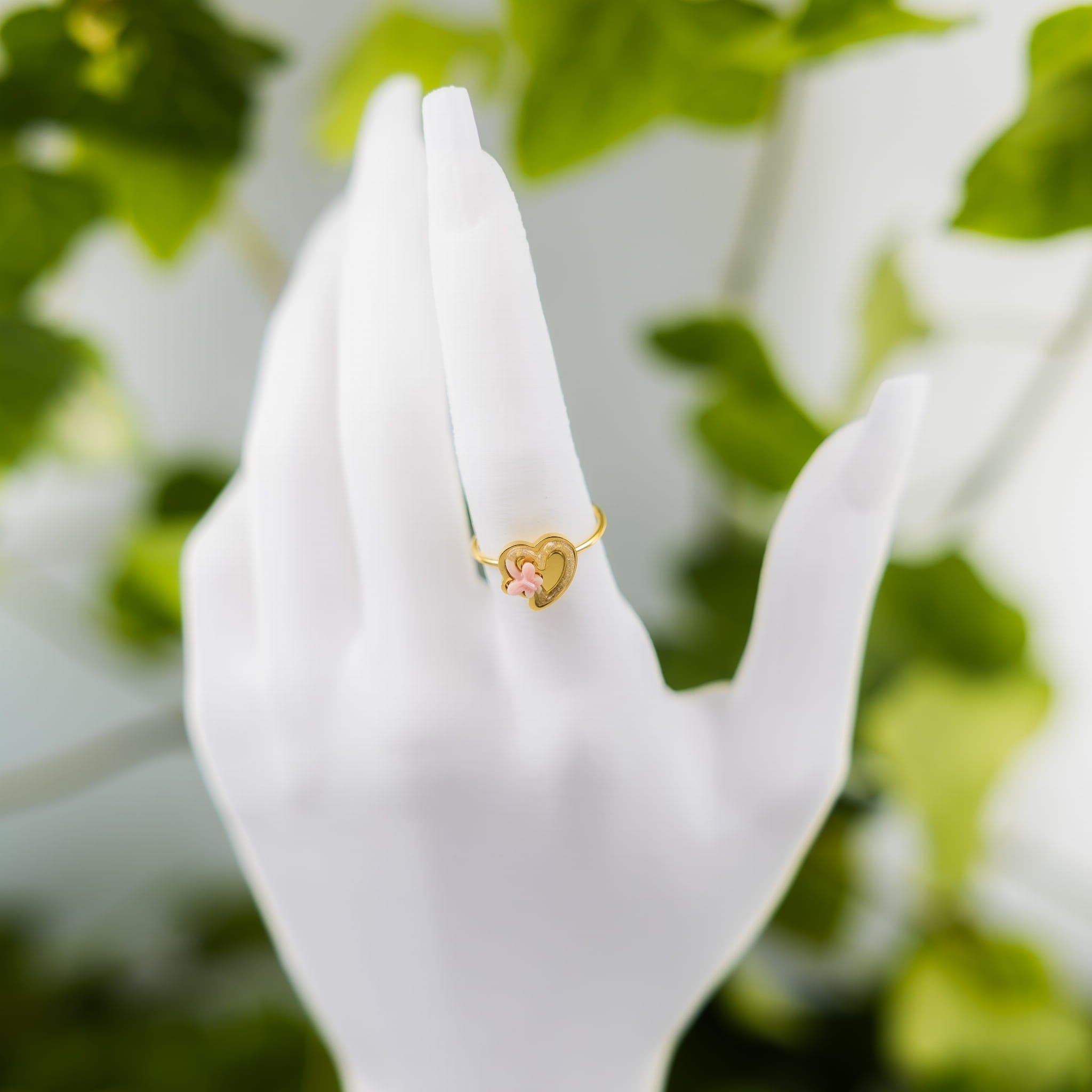 Herzring in Pastellgold