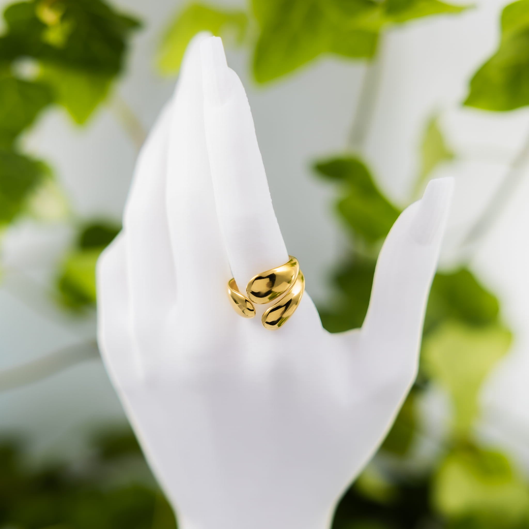 Pierścionek złota potrójna kropla