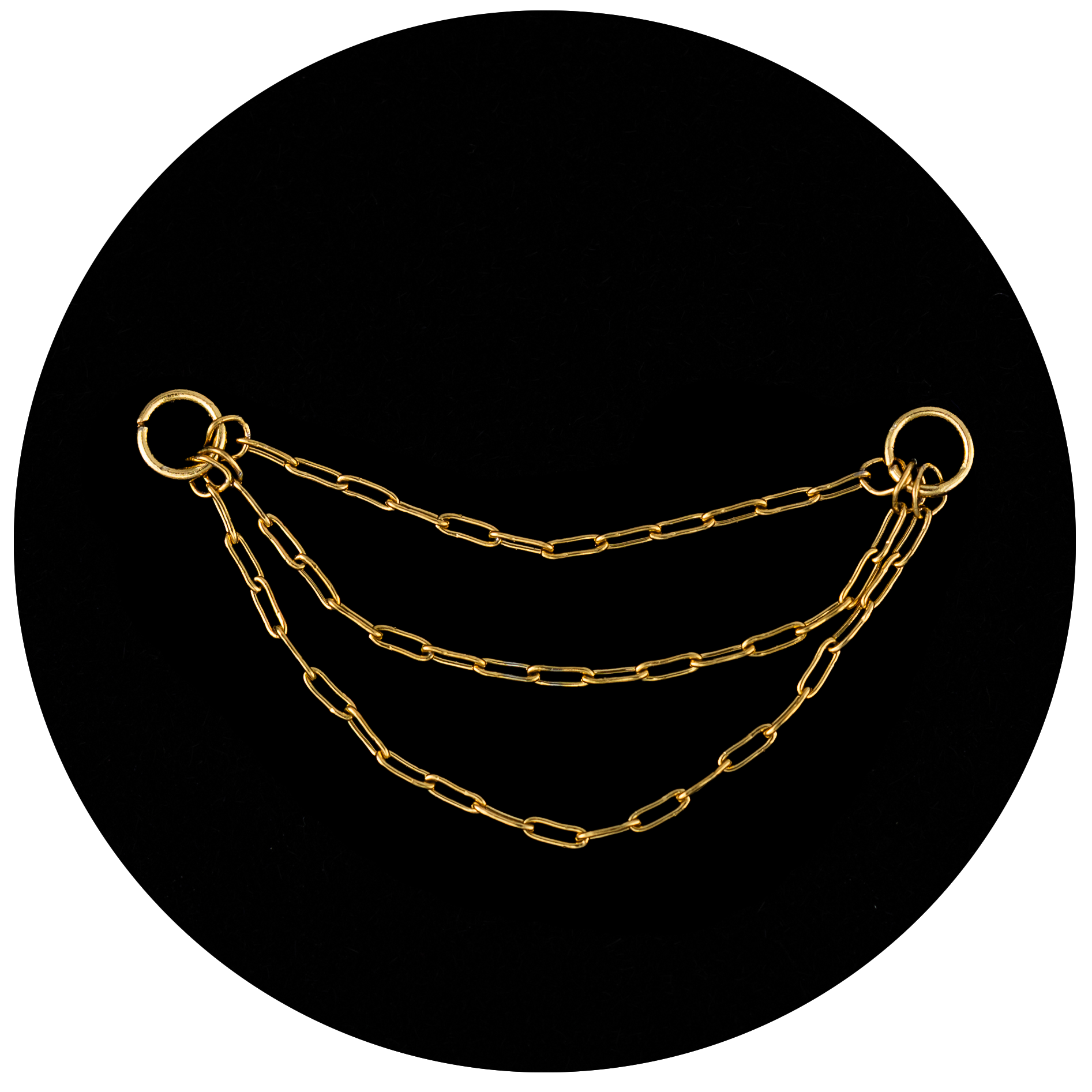 Dekorative Goldkette für Ohrringe