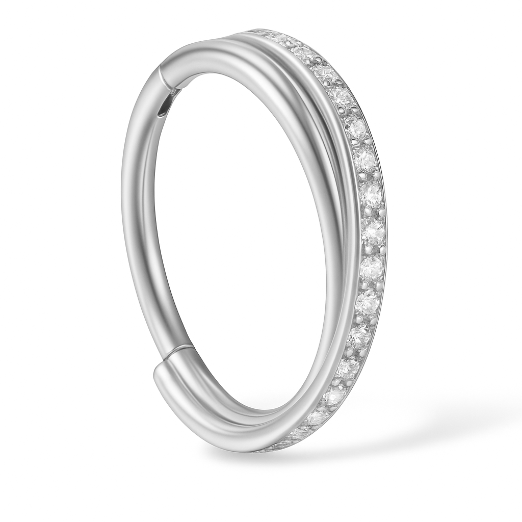 Titanium Clicker, durchwoben mit Zirkonen.