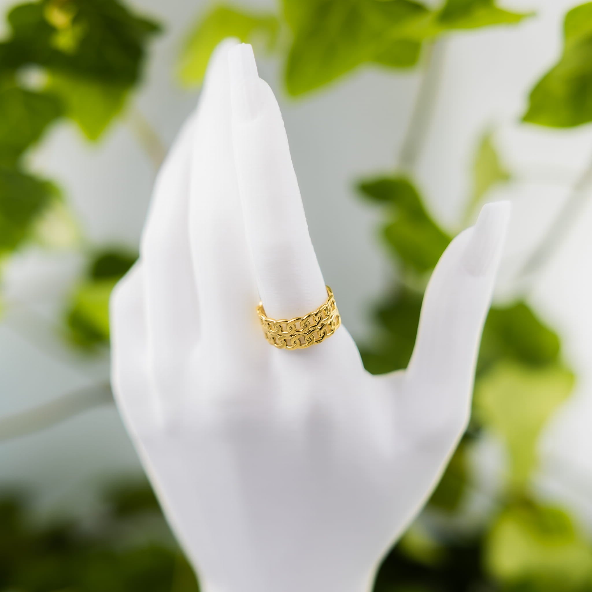 Pierścionek złoty z motywem łańcucha