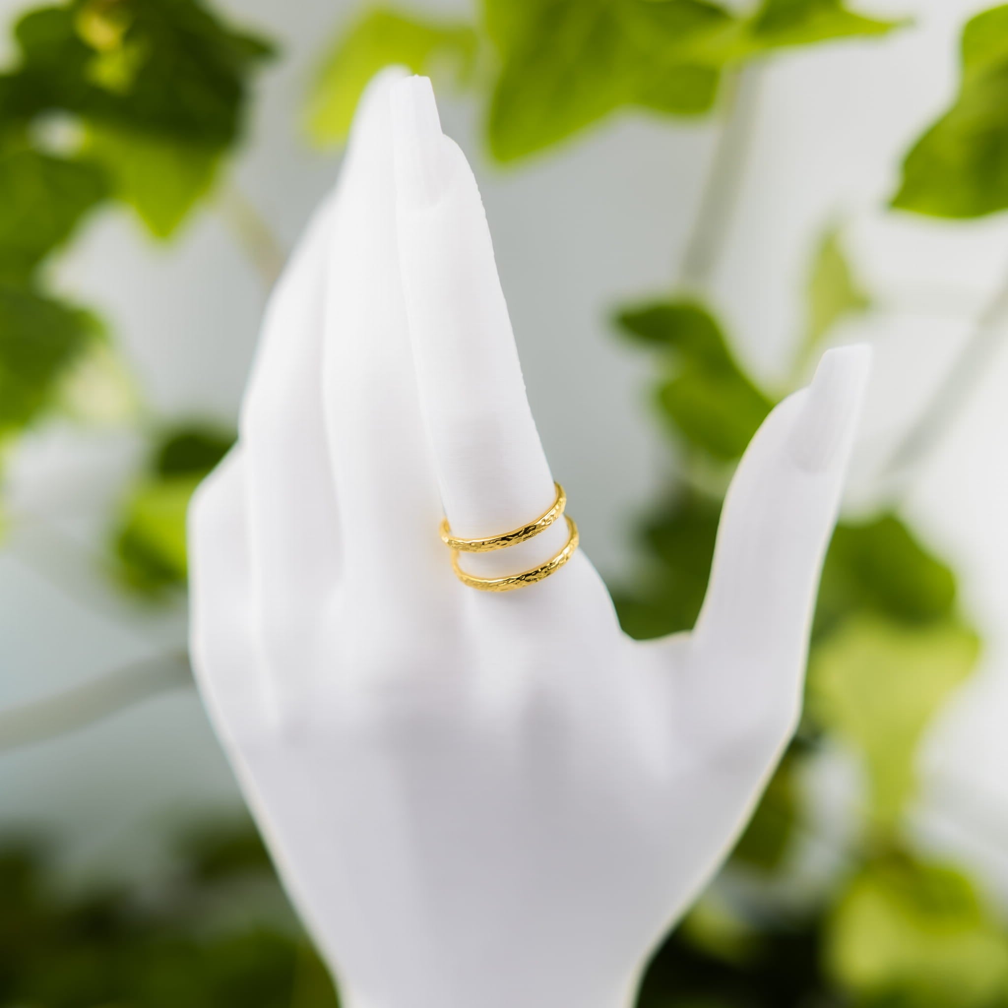 Doppelt gehämmerter Goldring