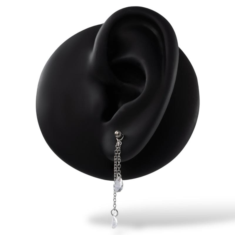 Silberne Hängekette mit Zirkonia