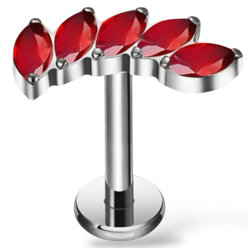 Labret aus Titan mit fünf Zirkonia