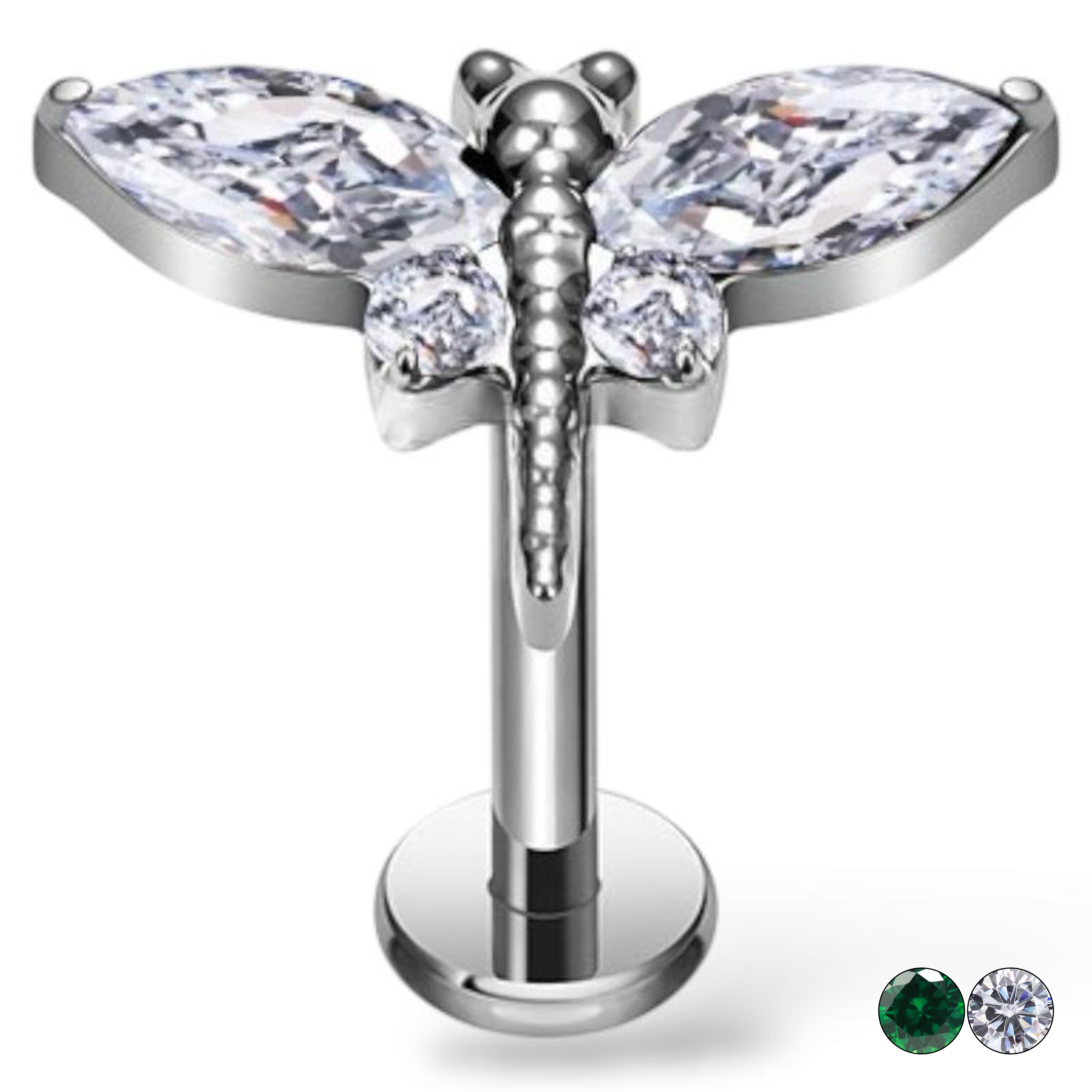 Libellen-Labret aus Titan