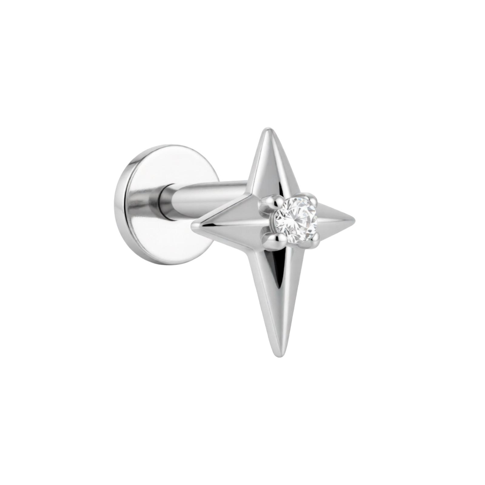 Silbernes Stern-Labret - SILBER 925