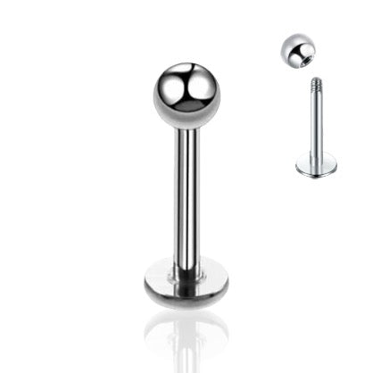 Labret aus Titan mit Kugel.