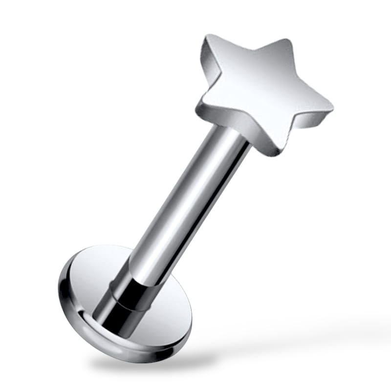 Labret aus Titan mit einem Stern