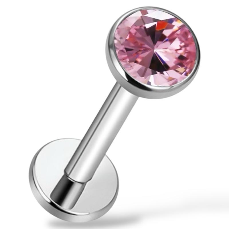 Labret aus Titan mit Zirkonia