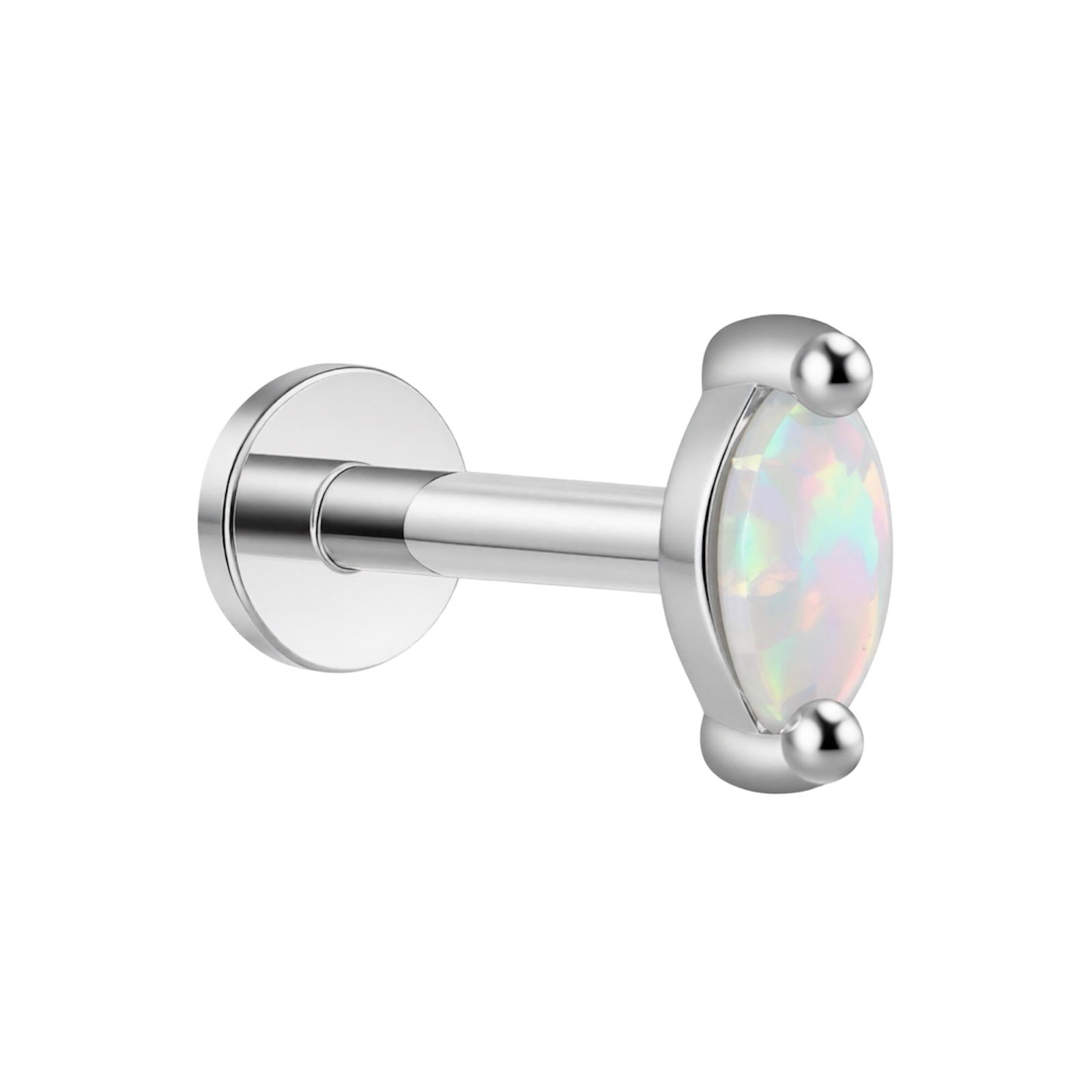 Silbernes Labret mit Marquise-Opal – SILBER 925