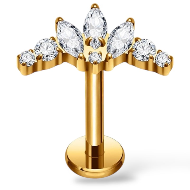 Ohrring aus Titan mit Zirkonia-Kronen