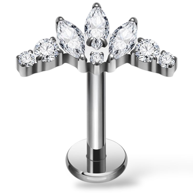 Ohrring aus Titan mit Zirkonia-Kronen