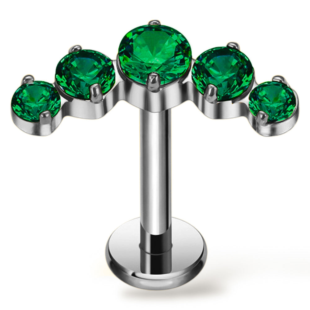 Dekoratives Labret aus Titan mit Zirkonia