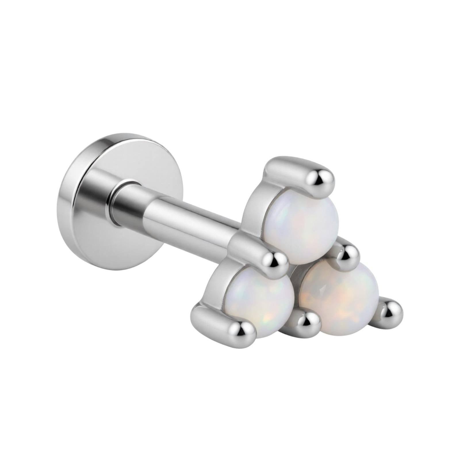 Silbernes Labret mit dreifachem Opal - SILBER 925
