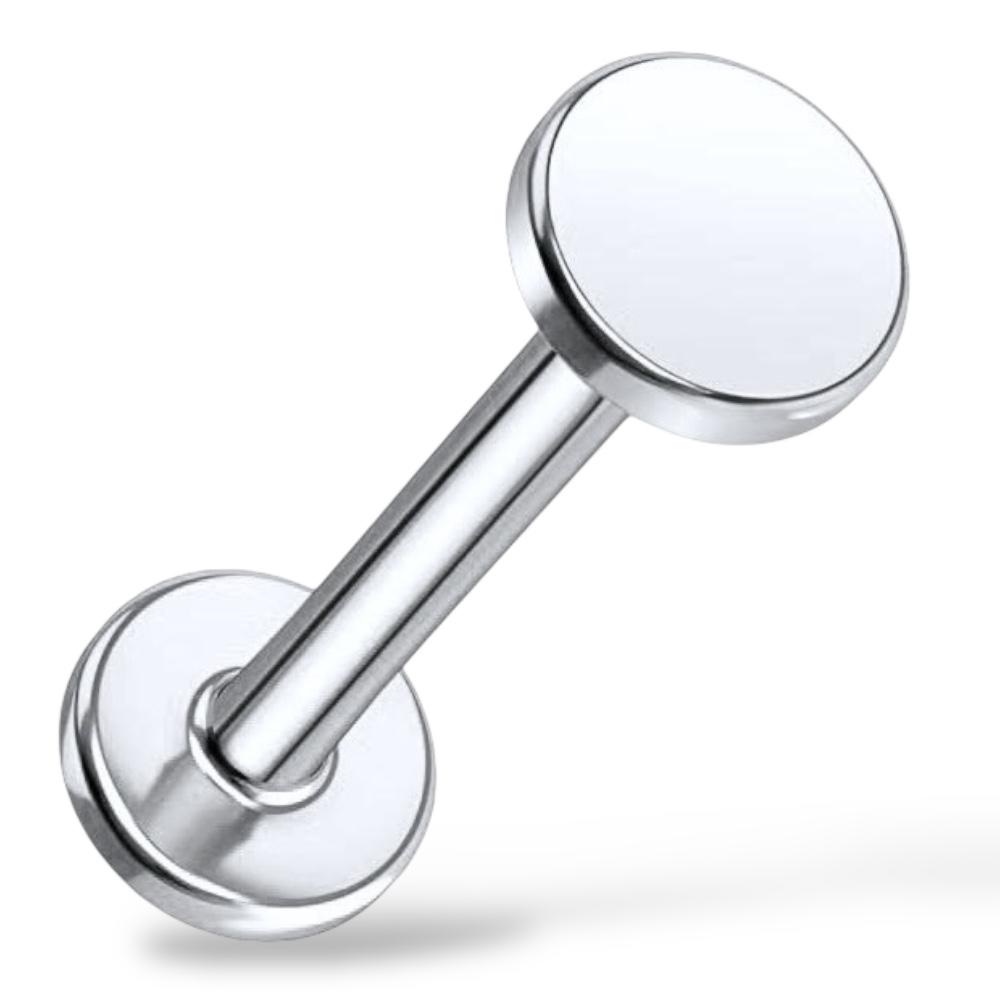 Labret aus Titan mit flacher Scheibe