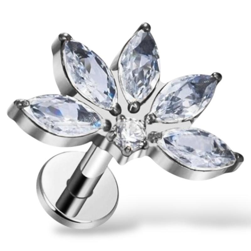Blumenförmiges Labret aus Titan