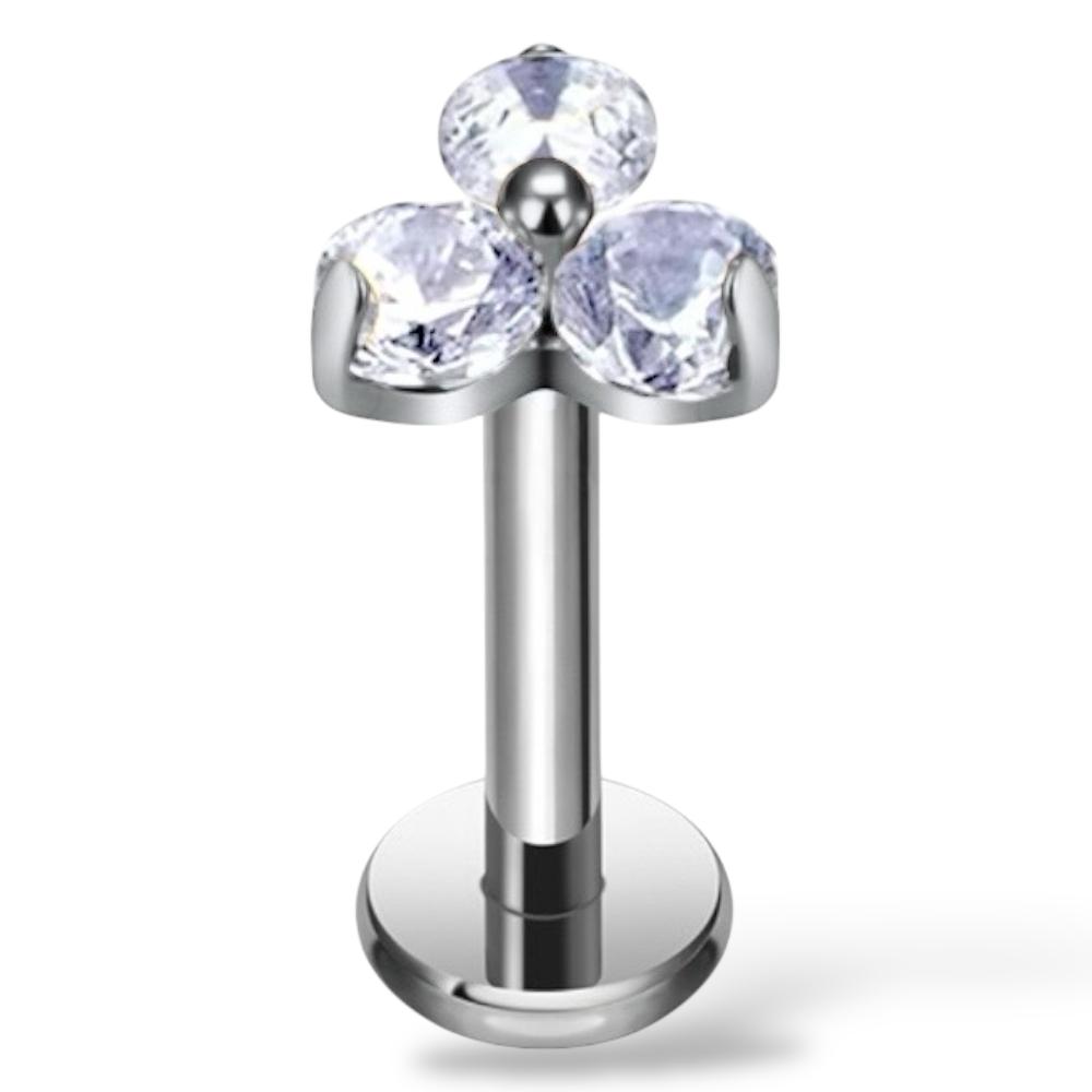 Labret-Ohrring aus Titansilber mit dreieckiger Blume