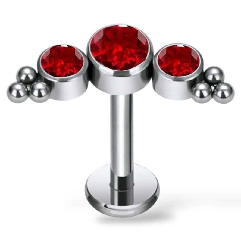 Ohrring aus Titan mit Zirkonia und Kugeln