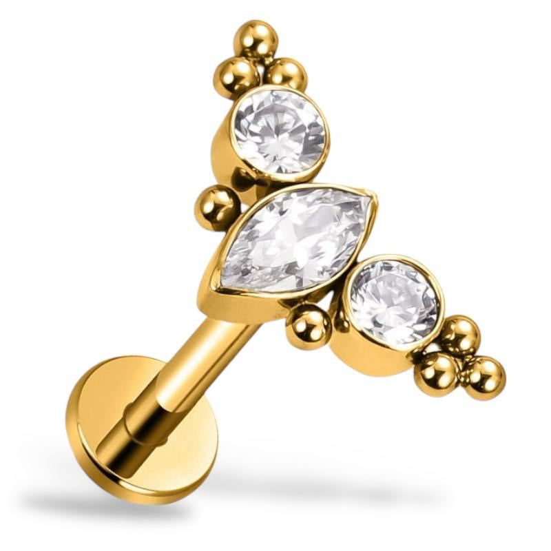 Labret aus Titan mit dekorativer Zirkonia-Kappe