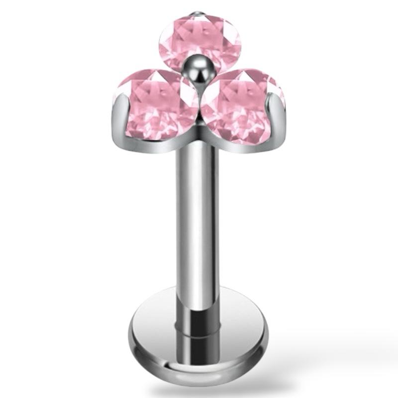 Labret-Ohrring aus Titansilber mit dreieckiger Blume