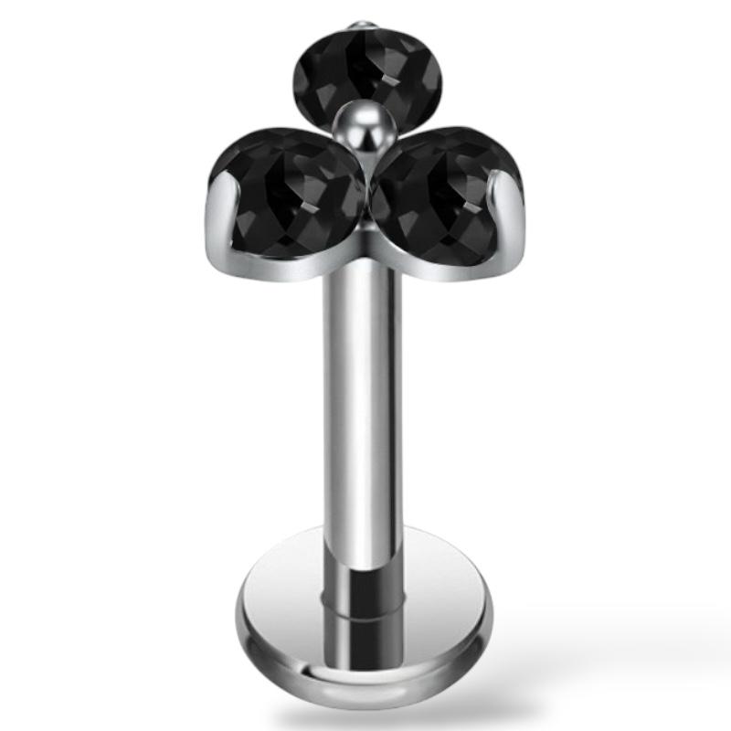 Labret-Ohrring aus Titansilber mit dreieckiger Blume