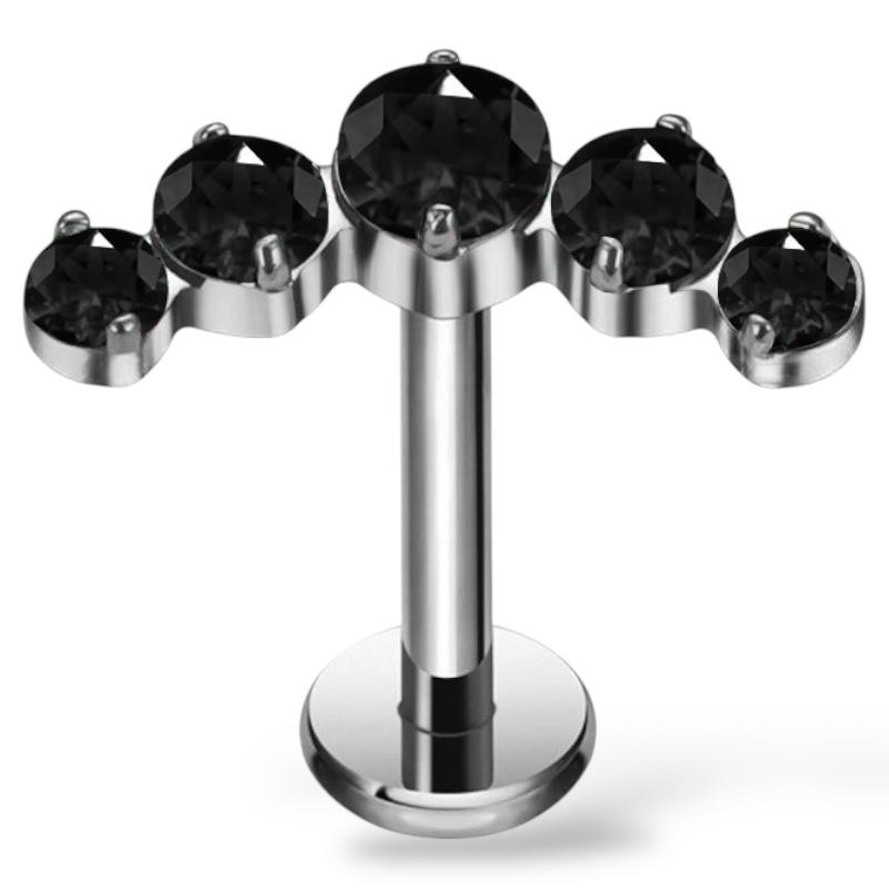 Dekoratives Labret aus Titan mit Zirkonia