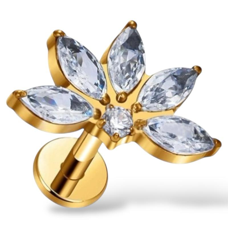 Blumenförmiges Labret aus Titan