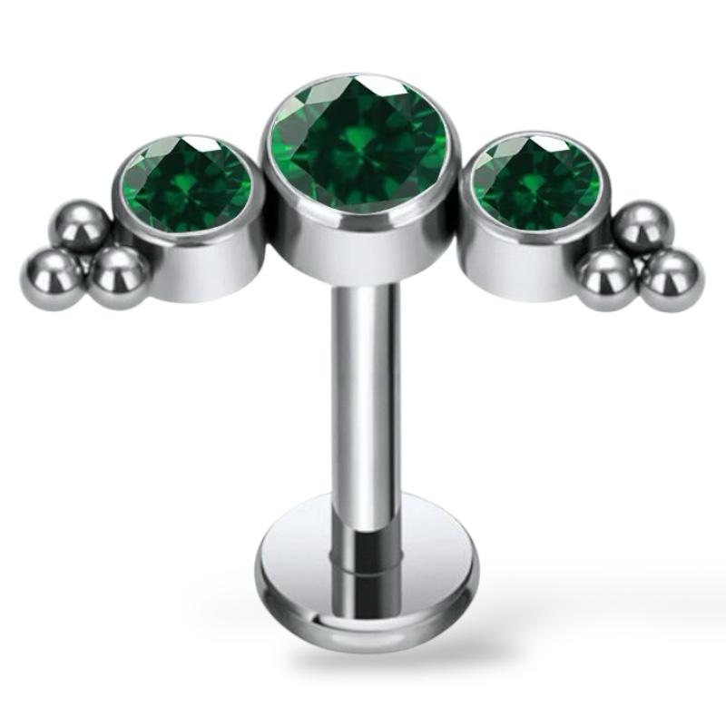 Ohrring aus Titan mit Zirkonia und Kugeln
