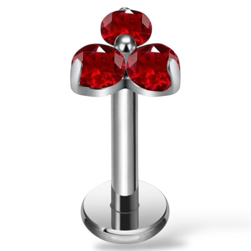Labret-Ohrring aus Titansilber mit dreieckiger Blume