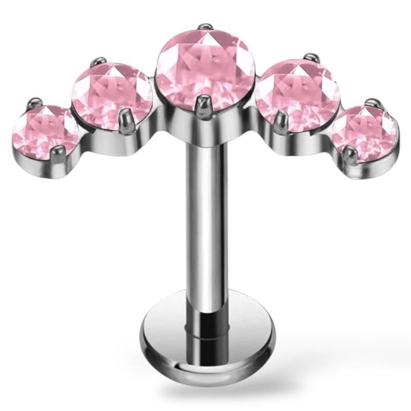 Dekoratives Labret aus Titan mit Zirkonia