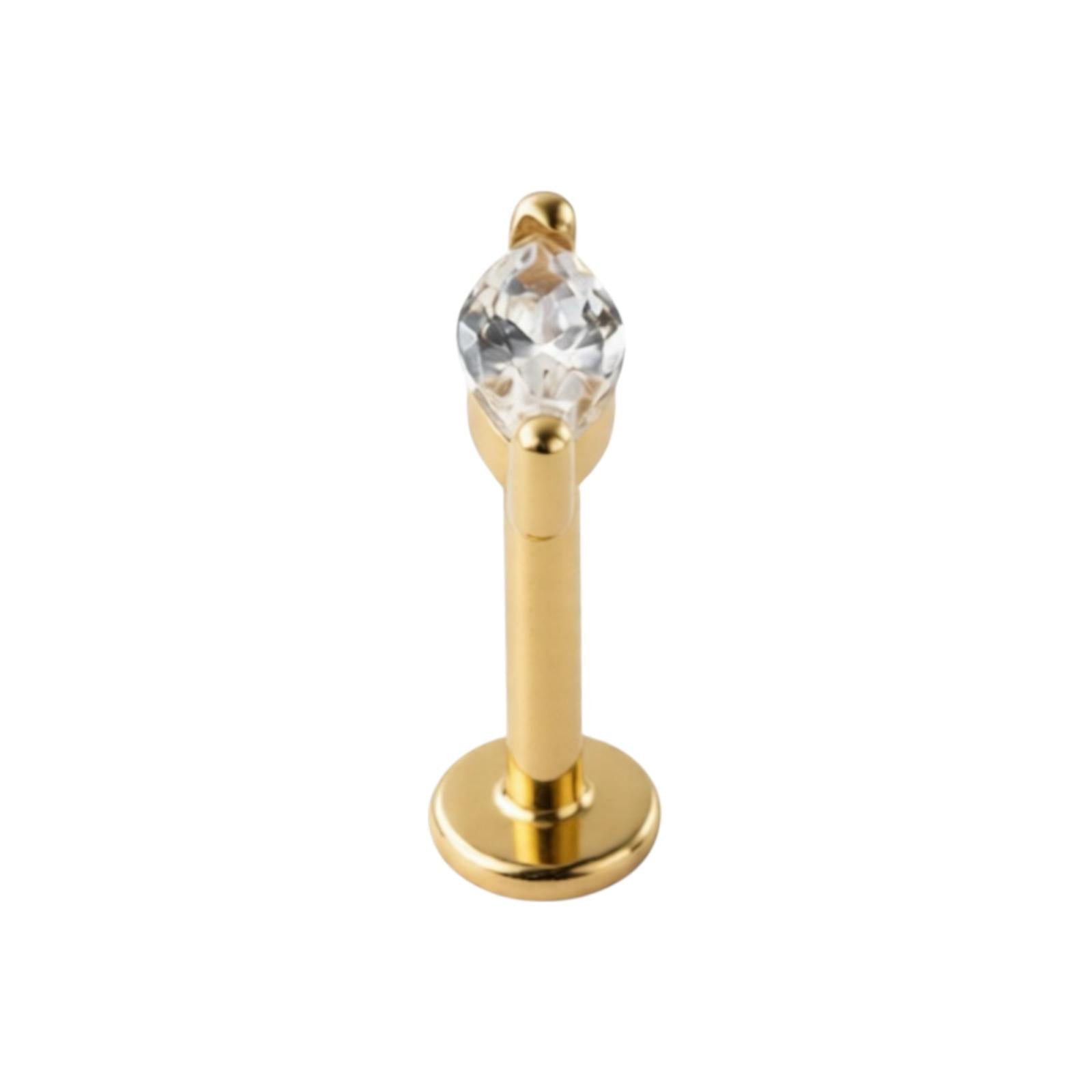 Push-Pin-Labret Marquise – 585er Gold